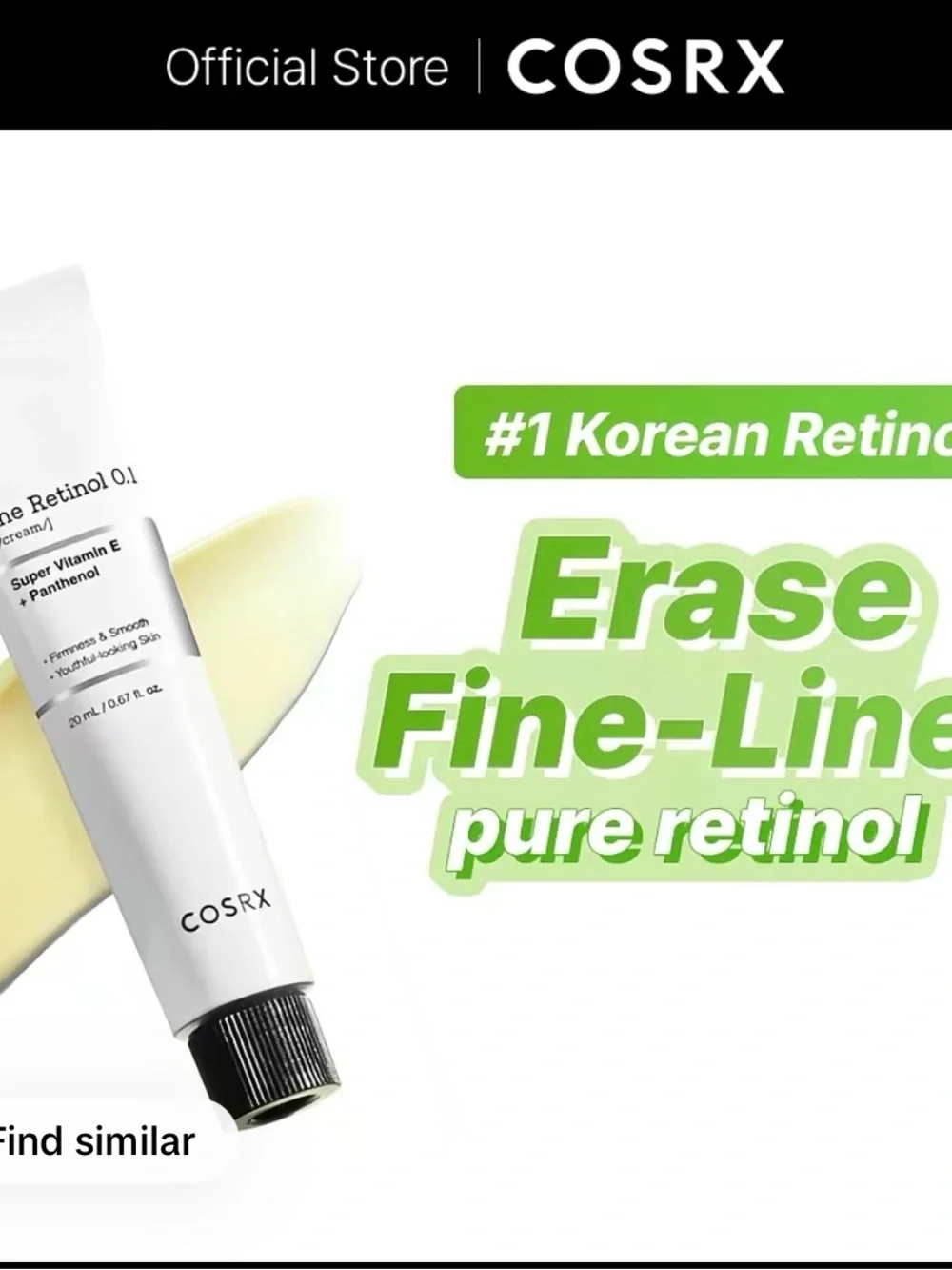 COS Lip Tube Retinol Cream in White with Black Cap